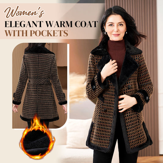 ❄️Promotions d'hiver❄️ Manteau chaud élégant avec poches pour femmes