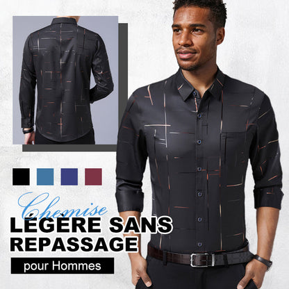 Chemise à manches longues sans repassage pour hommes de haute qualité