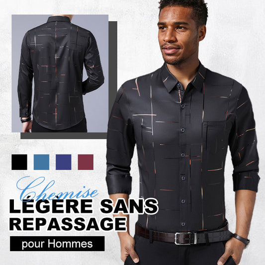 Chemise à manches longues sans repassage pour hommes de haute qualité