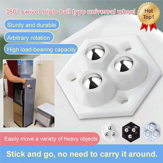 🔥Nouvelle vente à chaud❤️‍🔥 Roulettes à trois billes pivotant sur 360° 4pcs/pack