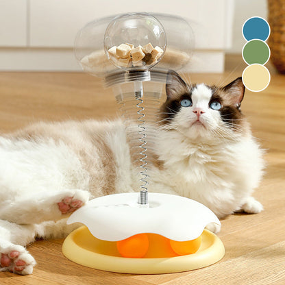 Carrousel Interactif pour Chat avec Ressorts et Boules à Fuites de Nourriture