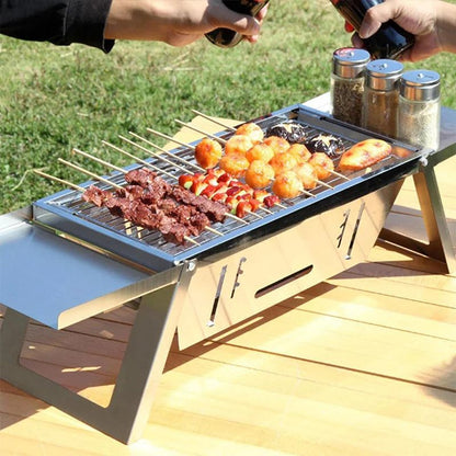 Barbecue d'Extérieur Pliable en Acier Inoxydable