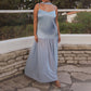 Robe élégante unie à bretelles spaghetti pour femme