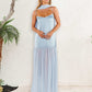 Robe élégante unie à bretelles spaghetti pour femme