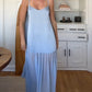 Robe élégante unie à bretelles spaghetti pour femme